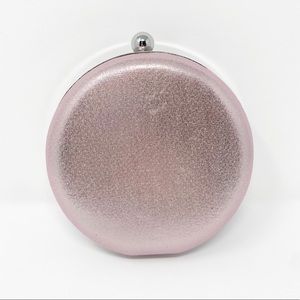 Nordstrom Evening Satin Circle Clutch Silver Pink